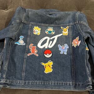 Pokémon patch jean jacket “AJ” NWOT size 10/12